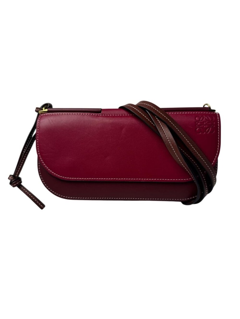 Loewe Gate Pochette Shoulder Bag Wallet Bordeaux Leather